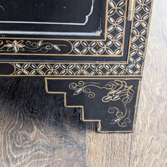 Vintage Lacquered Chinese Cabinet For Sale - Image 11 of 11