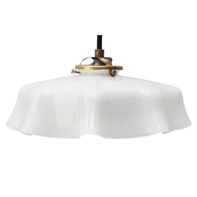 White French White Opaline Glass Pendant Lamp For Sale - Image 8 of 8