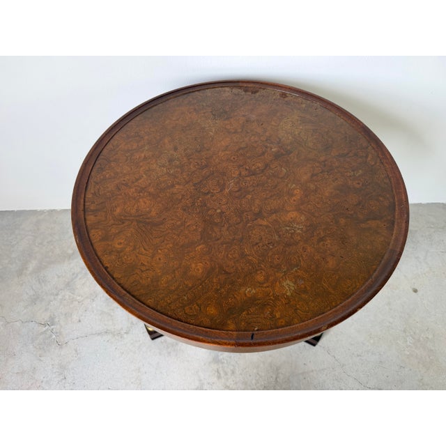 Vintage French Empire Style Side Table With Burlwood Top by Old Colony Furniture For Sale In Miami - Image 6 of 12