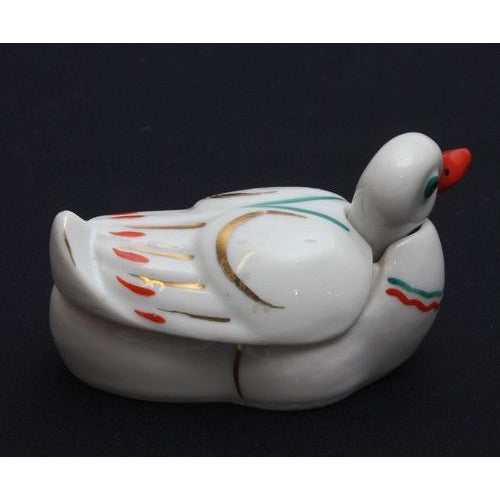 Porcelain Mustard Utensil Duck For Sale - Image 6 of 14