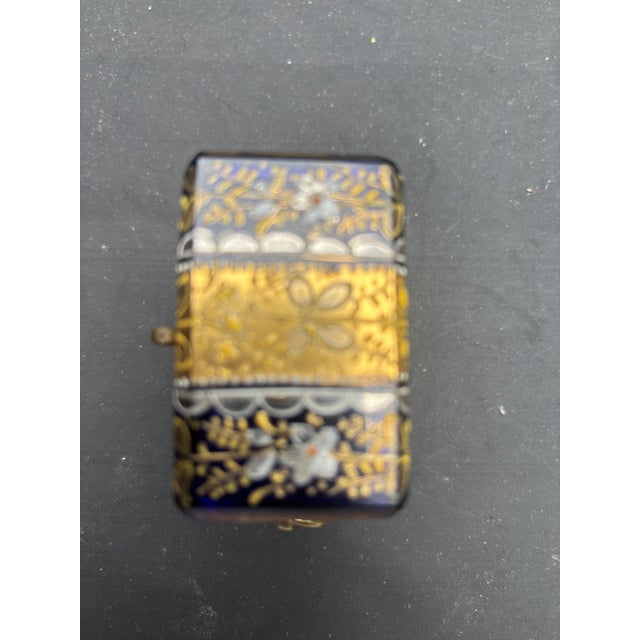 Gilt and Enameled Cobalt Blue Trinket Box For Sale - Image 9 of 9