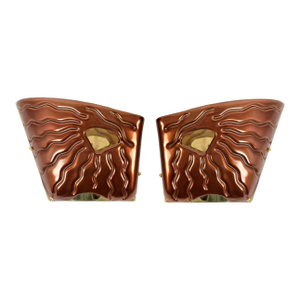 1980s Terracotta Murano Glass Mid Century Sconces - A Pair