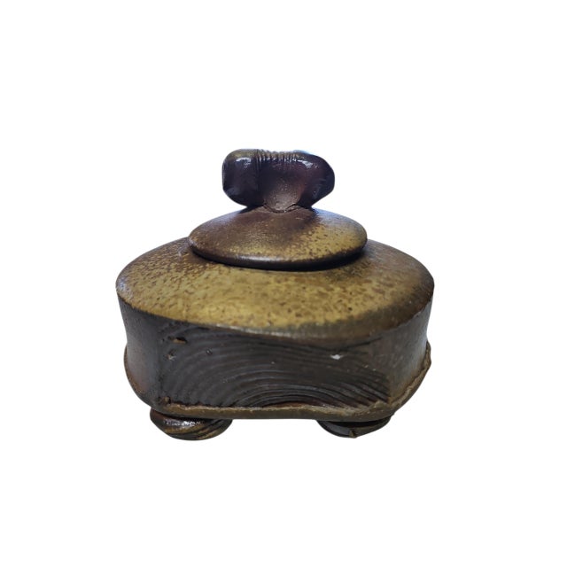 Abstract Rare Vintage Patricia Herzog Studio Pottery Lidded Box For Sale - Image 3 of 8