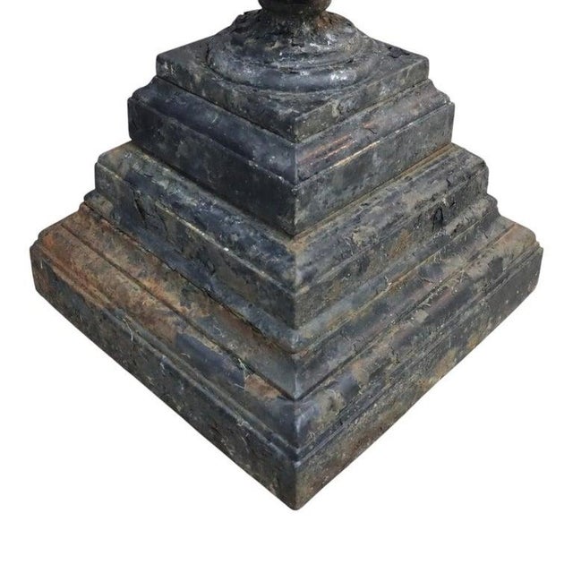 Antique Fiske School Cast Iron Garden Urn C1890 For Sale - Image 6 of 9