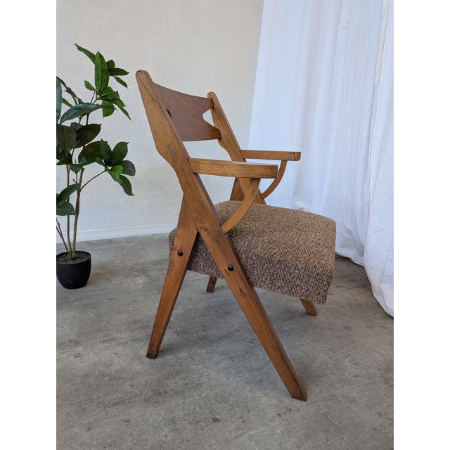 Mid-Century Modern Scandinavian Style Fabric Arcmhair, Former Yugoslavia, 1970s For Sale - Image 3 of 15