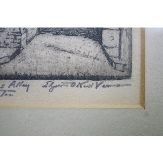 Mid 20th Century 4 Elizabeth O'Neill Verner Charleston Sc Architectural Cityscape Etchings Framed For Sale - Image 13 of 14