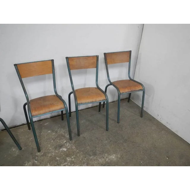 Olive Stackable Chairs from Mullca, 1960s, Set of 6 For Sale - Image 8 of 13