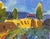 Taos Morada by Evelyne Boren | Watercolor of a colorful adobe building landscape For Sale - Image 4 of 5