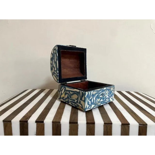 Handmade Wooden Box With Metal and Resin–Unique Decorative Storage Chest for Jewelry & Keepsakes For Sale - Image 4 of 8