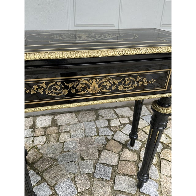 Wood Antique Napoleon III Game Table, 1860 For Sale - Image 7 of 18