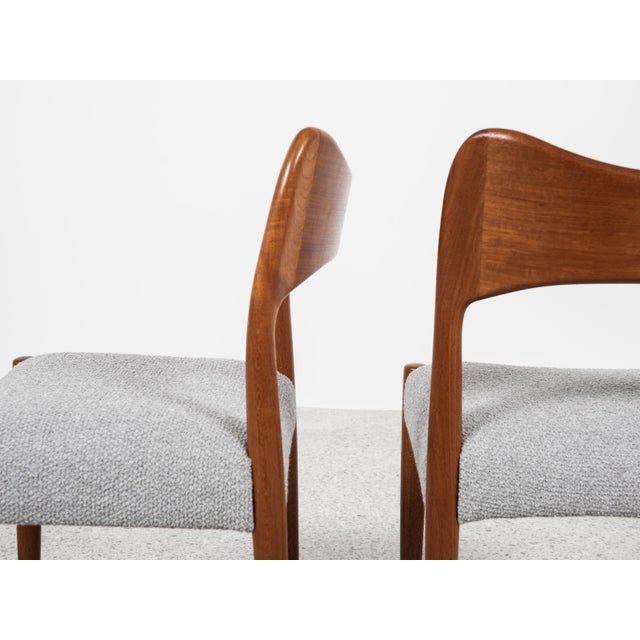 Wood Midcentury Dining Chairs in Teak by Arne Hovmand Olsen for Mogens Kold, 1960s, Set of 4 For Sale - Image 7 of 13