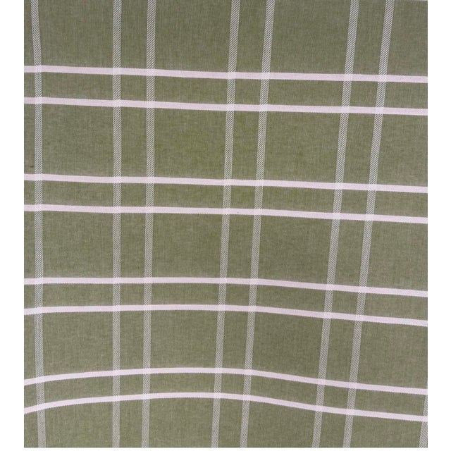 Chaddock Transitional Green and Cream Plaid Linen F7226 Designer Fabric - 20 Yards For Sale In Atlanta - Image 6 of 8