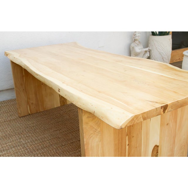 Sun-Bleached 96" Long Live Edge Table For Sale - Image 10 of 15
