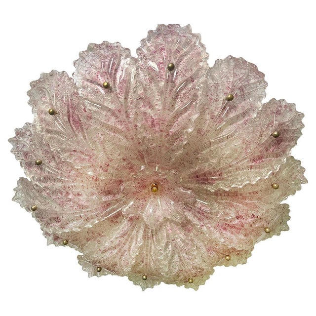Pink Blossom Ceiling Light in Murano Glass, 1980s For Sale - Image 11 of 11