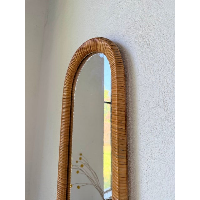 1960s Oval Wicker Mirror, Italy, 1960s For Sale - Image 5 of 15