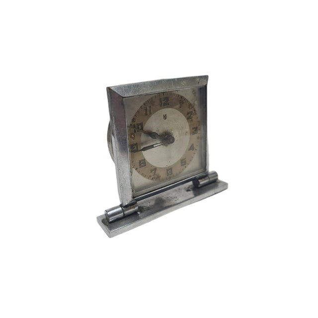 Metal Vintage German Clock from KJ, 1930s For Sale - Image 7 of 11