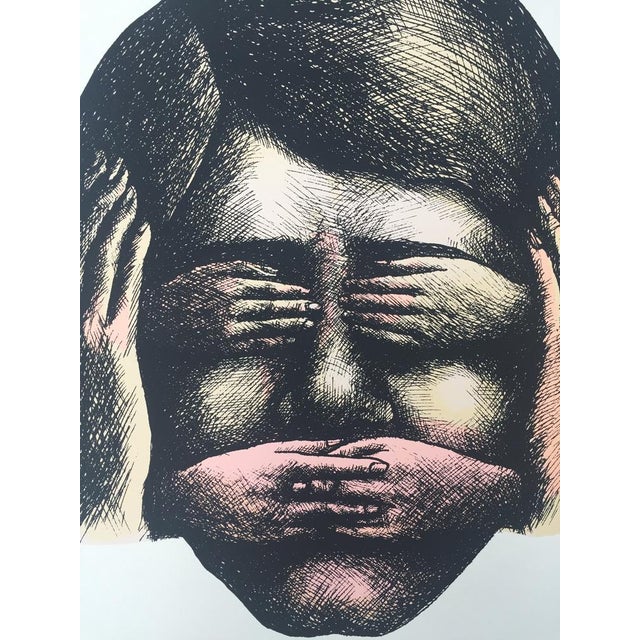 Modern Roland Topor, Ne pas voir, ne pas\., 1970, Lithograph For Sale - Image 3 of 4