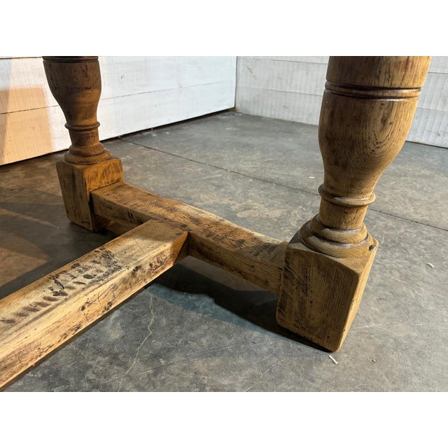 Brown Larger Farmhouse Dining Table in Bleached Oak, 1925 For Sale - Image 8 of 18