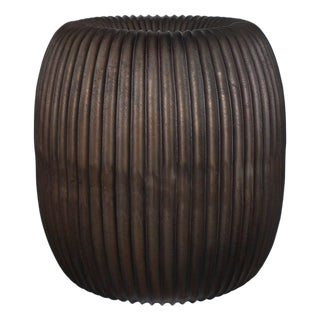 Modern Fluted Bronze Donut Planter For Sale