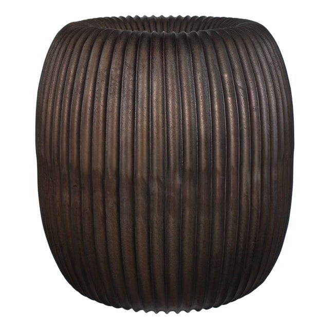 Modern Fluted Bronze Donut Planter For Sale
