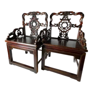 Mid 19th Century Small Antique Lady's or Child's Chairs With Carvings