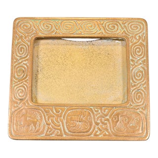 Tiffany Studios New York Zodiac Bronze Doré Desk Calendar Holder or Picture Frame For Sale