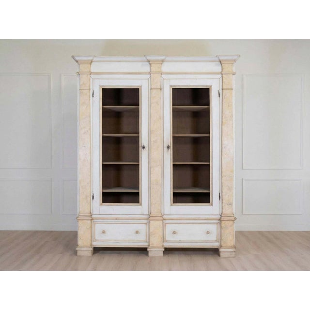 Wood 19th Century Empire-Style Lacquered Bookcase — Italian Grand Library For Sale - Image 7 of 13