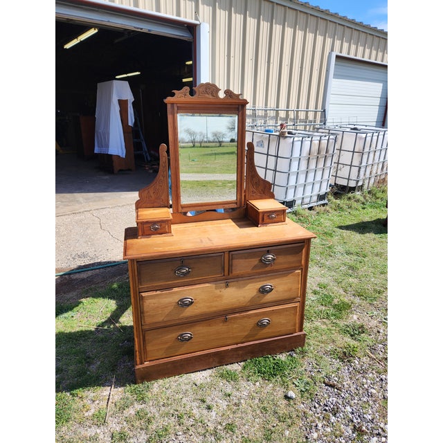 Antique 1900's Edwardian Walnut Dressing Table With Hinged Mirror For Sale - Image 10 of 10