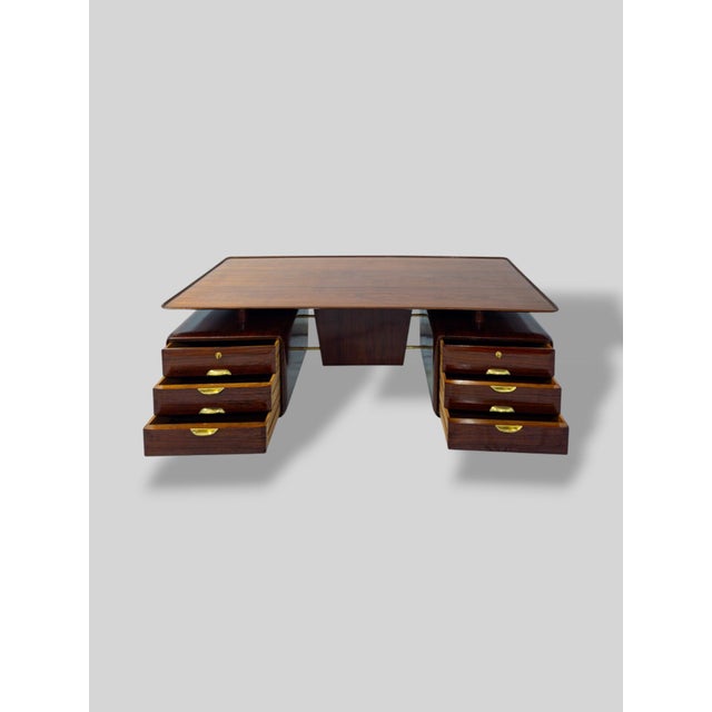 Metal Mid-Century Italian Executive Table Desk by Vittorio Dassi, 1950s For Sale - Image 7 of 18