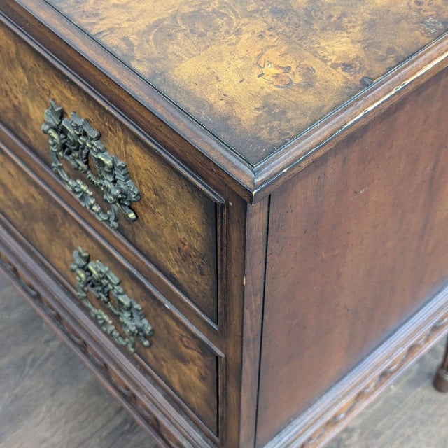 Brown Ff Fine Furniture Two Drawer Nightstand For Sale - Image 8 of 13