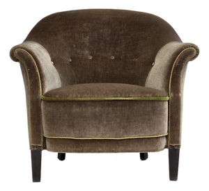 Danish Armchair in Green Furniture Velour, 1960s