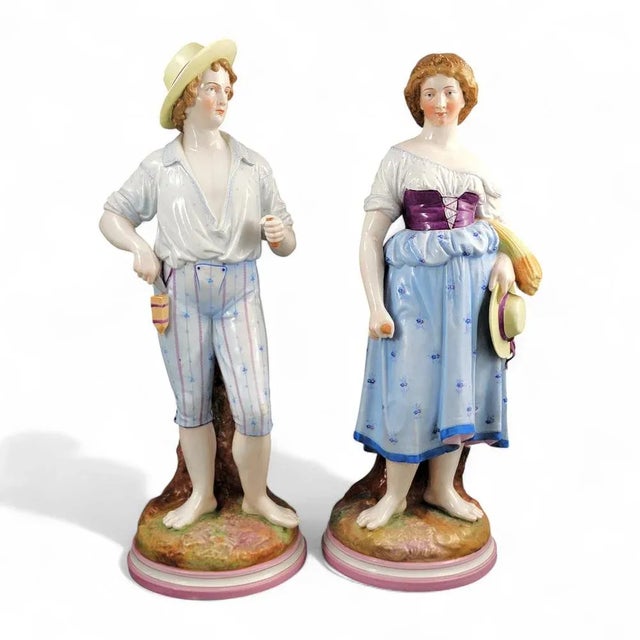 Porcelain Harvester Figurines by C. G. Schierholz, Germany, 1865, Set of 2 For Sale - Image 12 of 12