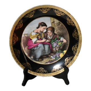 Vintage German Porcelain Portrait Plate For Sale