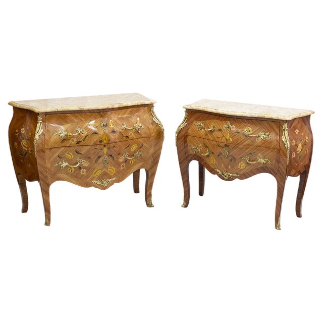 Late 19th Century Louis XV Style Chests of Drawers, Set of 2 For Sale
