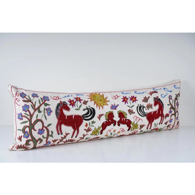 Mid-Century Modern Suzani Animal Art Pillow Cover For Sale - Image 3 of 5