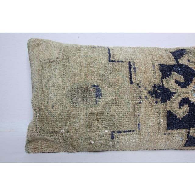 Beige Handmade Oushak Rug Pillow Cover -14'' X 40'' For Sale - Image 8 of 9