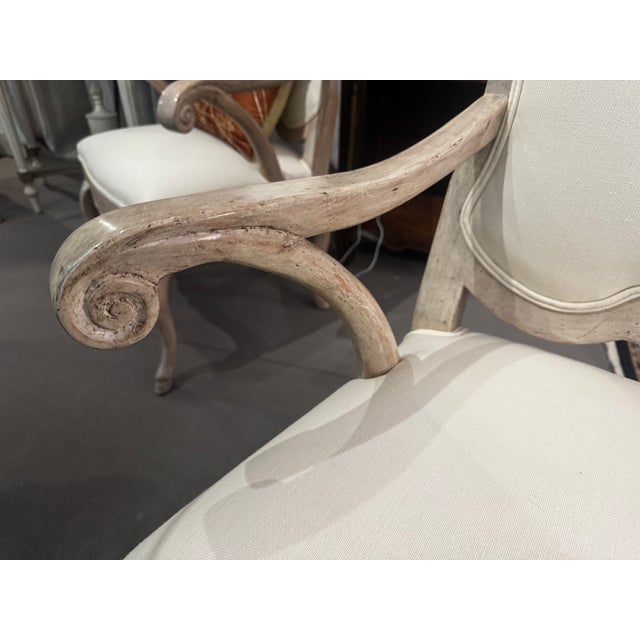Wood Late 20th Century Minton Spidell Set of 8 French Style Upholstered Armchairs For Sale - Image 7 of 8