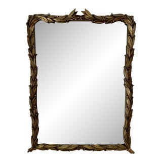 Vintage Rococò Style Gilt Wood Rectangular Wall Mirror For Sale