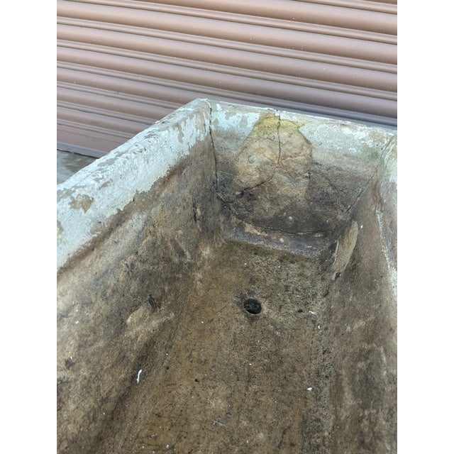 Pair of 1910 Asheville Estate Cast Concrete Rectangular Planters / Troughs For Sale - Image 9 of 11