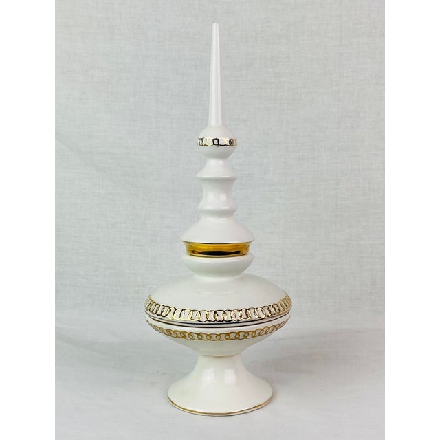Contemporary Gold White Mediterranean Spice Jar Urn – 2 Pieces For Sale - Image 3 of 13