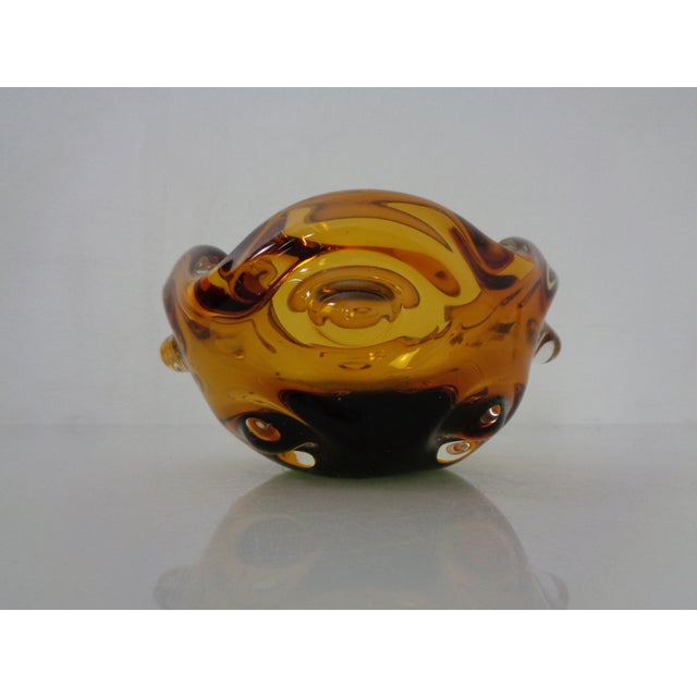 Amber and Green Murano Glass Ashtray, Italy, 1960s For Sale - Image 10 of 15