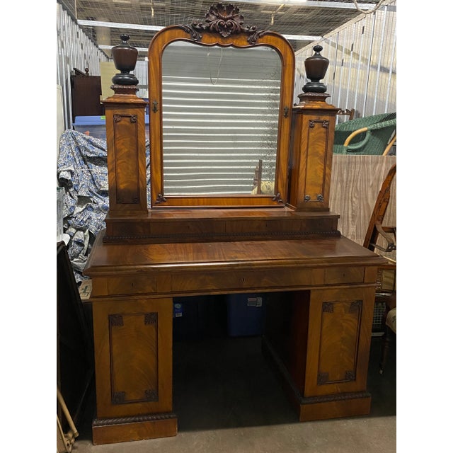Antique Walnut and Burled Walnut Knock Down Desk For Sale - Image 13 of 13