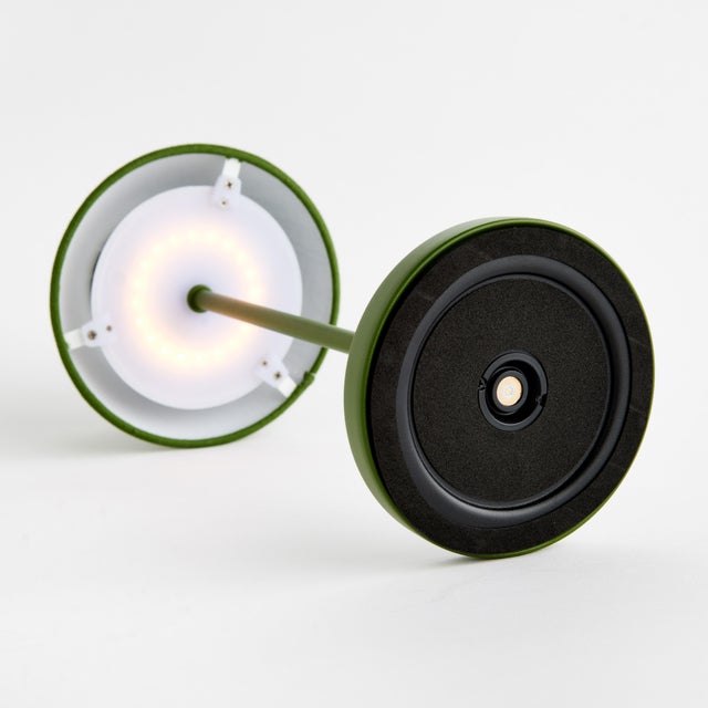 Metal Alluna Cordless Led Lamp 14" - Dark Green For Sale - Image 7 of 9