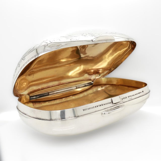 Tiffany and Co. Antique Tiffany & Co. Sterling Silver Engraved & Monogrammed Soap Box For Sale - Image 4 of 17