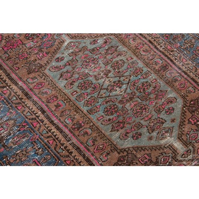 1960s Vintage Persian Distressed Handmade Tribal Pink Wool Rug For Sale - Image 4 of 7