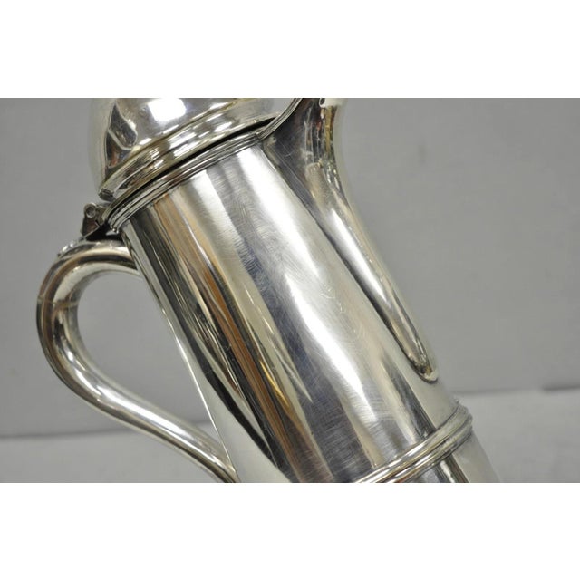 Antique English Regency Silver Plated Flagon Pitcher W/ Heart Handle For Sale - Image 15 of 18