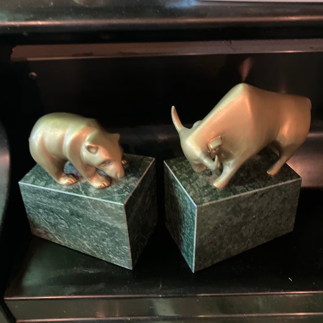 Bear is 6.6 inches high 5 wide 2.75 deep bull is 7.75 high 5 wide 2.75 deep