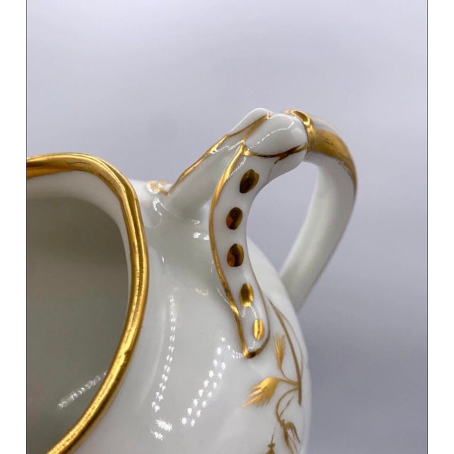 “Limoges” French 1883 Hand-Painted Procelain Split Finger Handle Creamer For Sale In Greenville, SC - Image 6 of 7