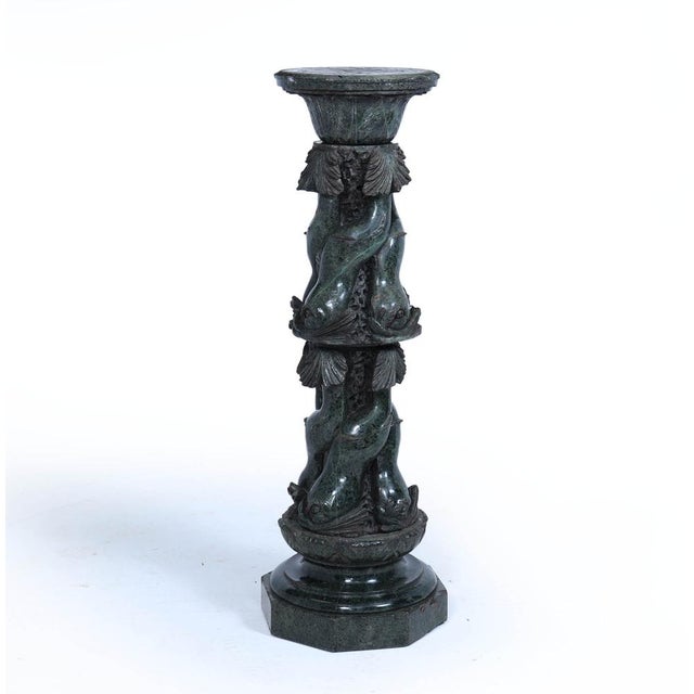 Italian Serpentine Marble Pedestal, 1880s, Set of 4 For Sale - Image 3 of 18