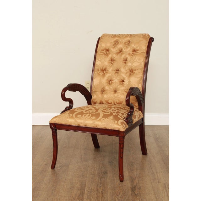 2000 - 2009 French Regency Style Carved Mahogany Armchairs - A Pair For Sale - Image 5 of 13